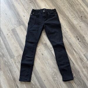 7 For All Mankind Black High Rise Skinny Jeans Size 26